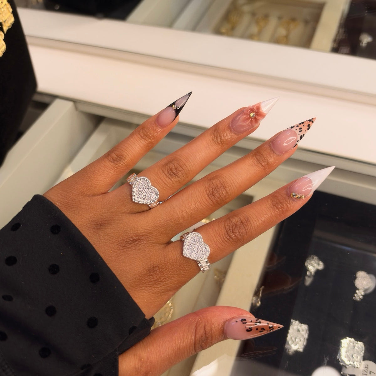 Silver Bling Heart Ring