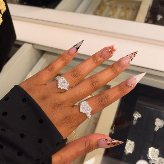 Silver Bling Heart Ring