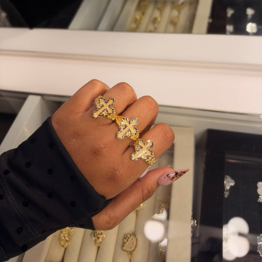Cross Nugget Ring